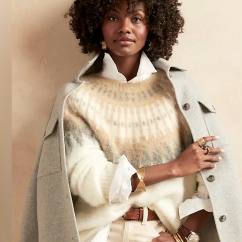 Oversized Alpaca  Fair Isle Sweater Sz S